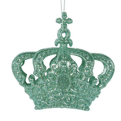 Mint Glitter Crown Tree Ornament 10.5x10.5x5.5cm - Image 2