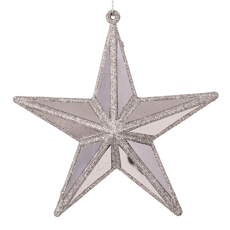 Mirror Celestial Star Tree Ornament 15cm Silver - Image 2