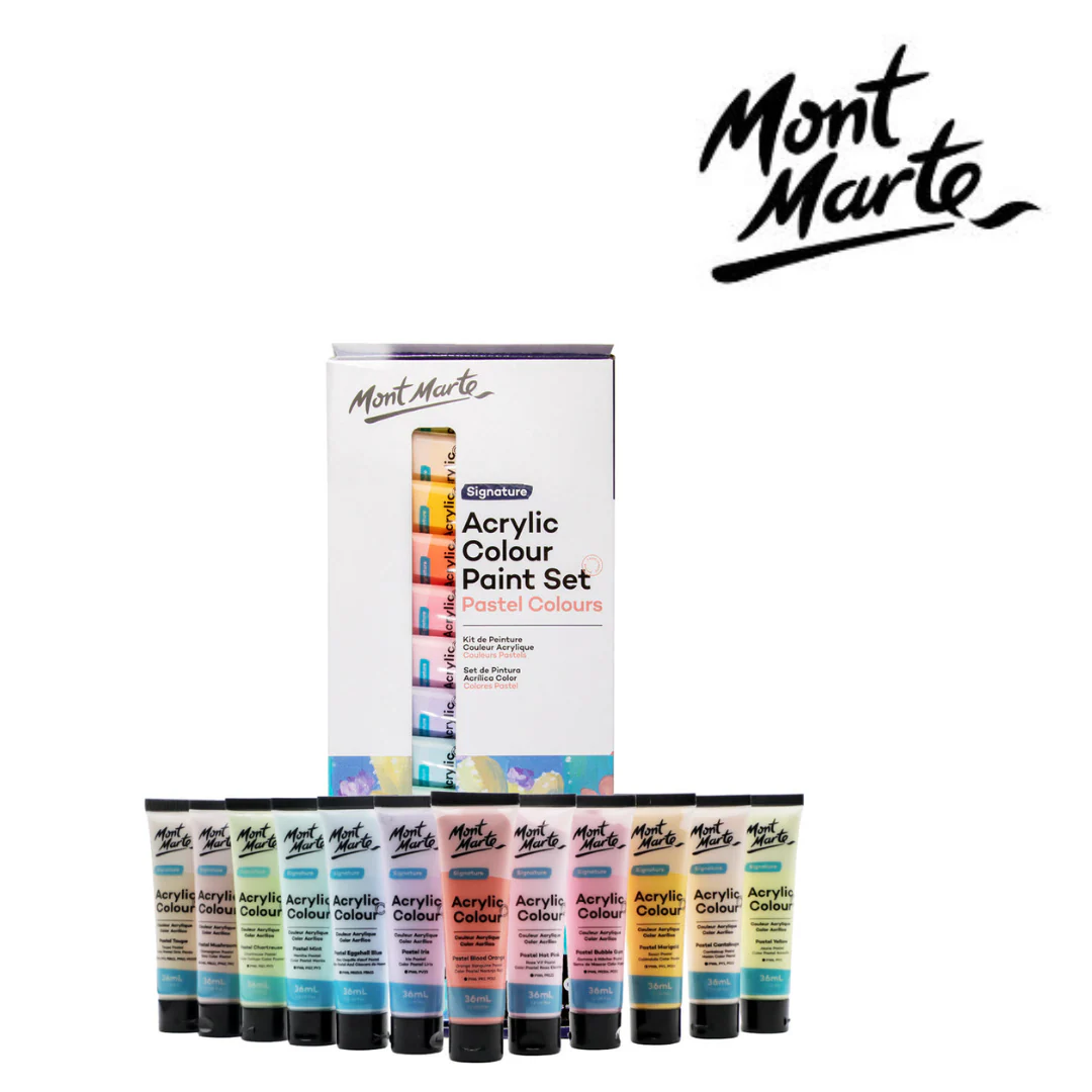 MM Acrylic Colour Pastel Colours 12pc x 36ml - Image 2