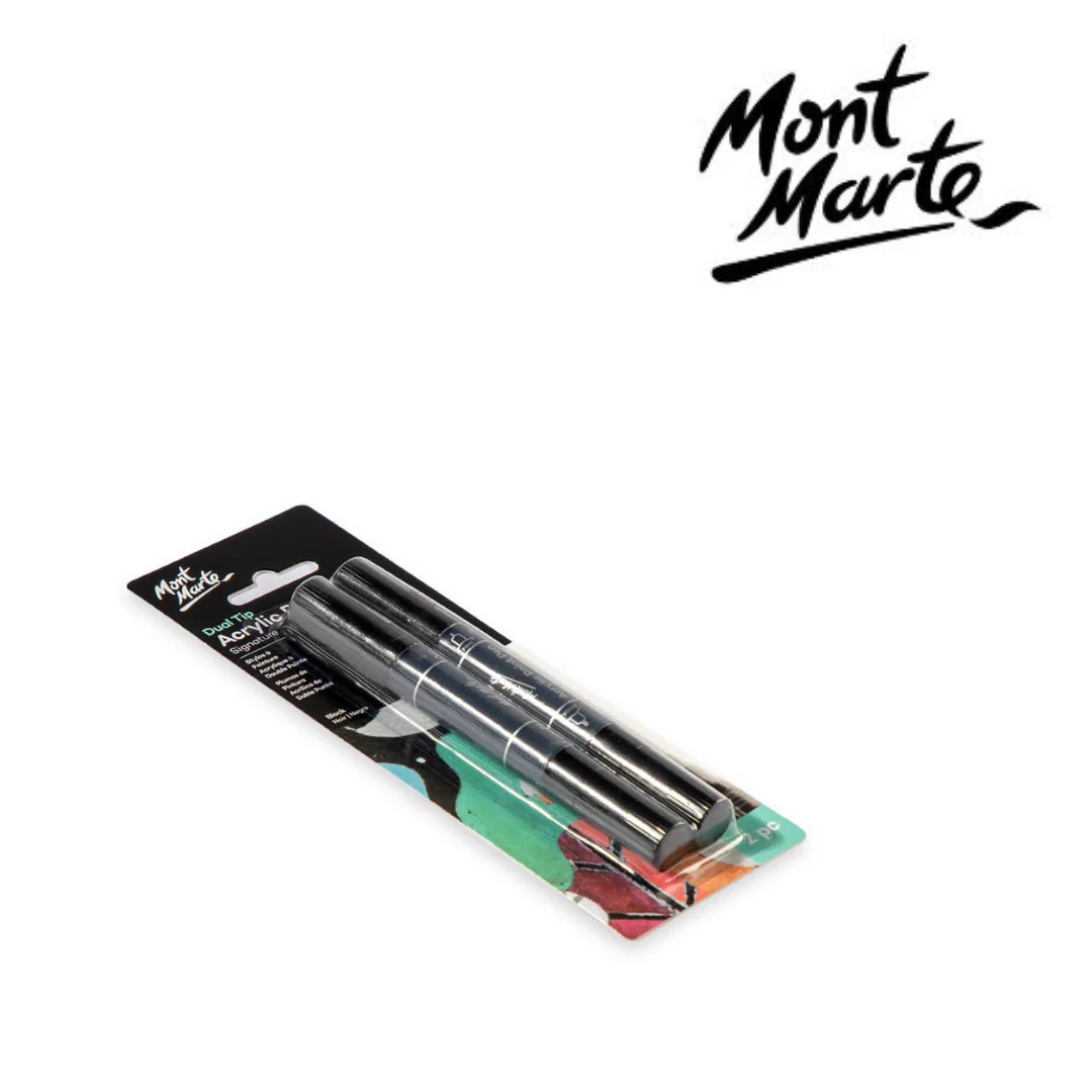 MM Acrylic Paint Pens Dual Tip Black 2pc - Image 3