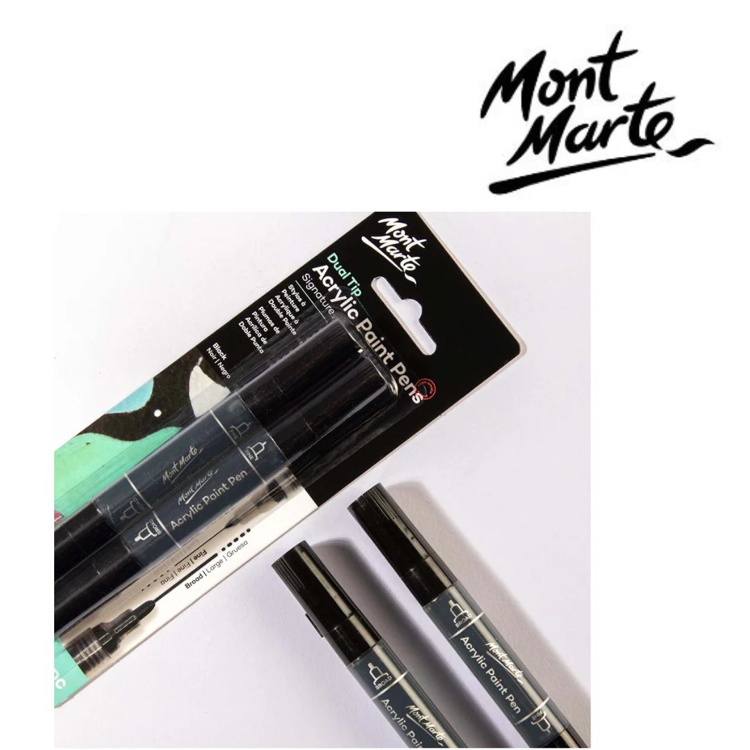 MM Acrylic Paint Pens Dual Tip Black 2pc - Image 4