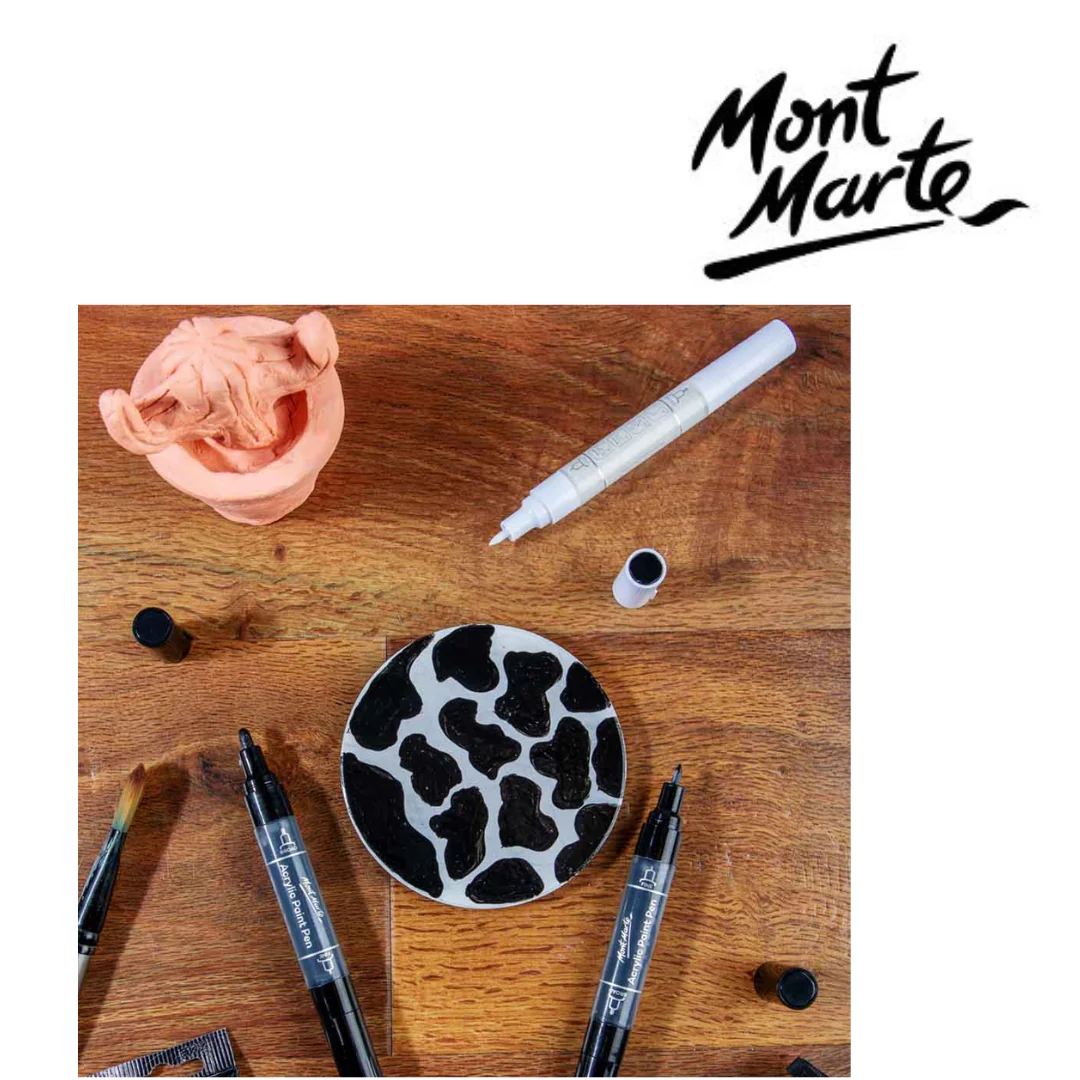 MM Acrylic Paint Pens Dual Tip Black 2pc - Image 6