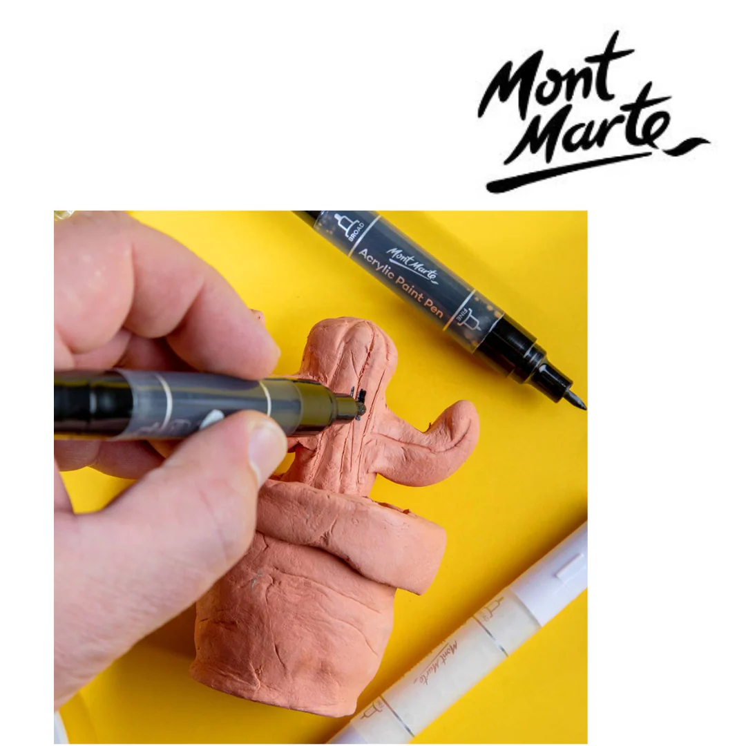 MM Acrylic Paint Pens Dual Tip Black 2pc - Image 8