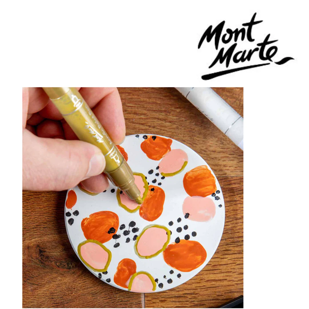 MM Acrylic Paint Pens Dual Tip Gold 2pc - Image 8