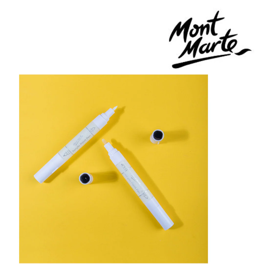 MM Acrylic Paint Pens Dual Tip White 2pc - Image 4