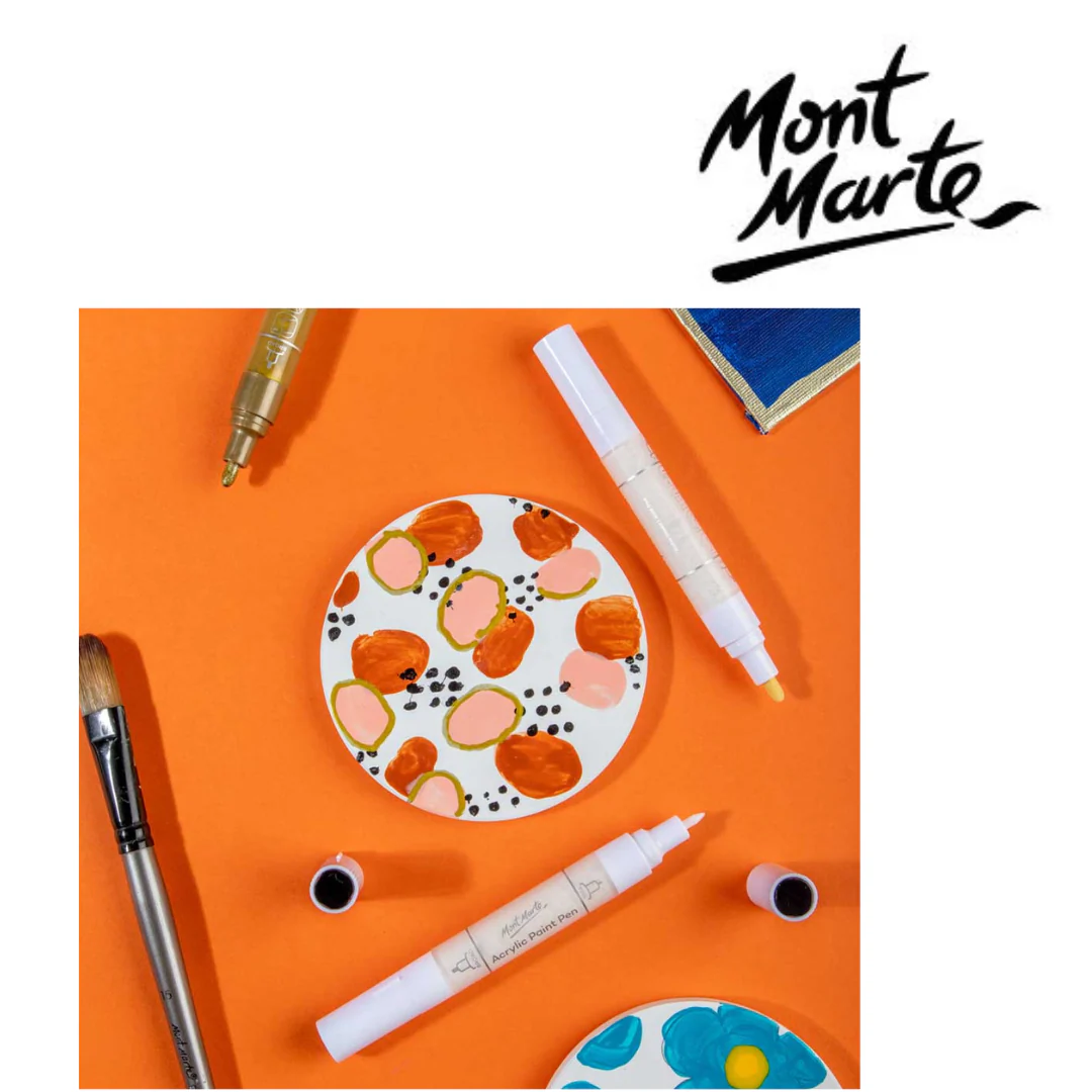 MM Acrylic Paint Pens Dual Tip White 2pc - Image 6