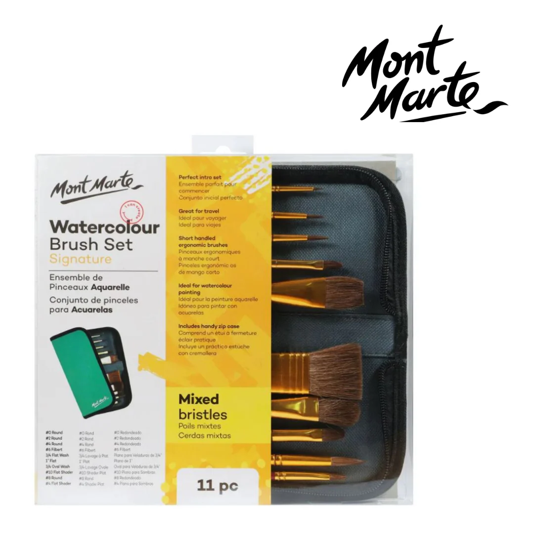 MM Brush Set in Wallet 11pc Watercolour