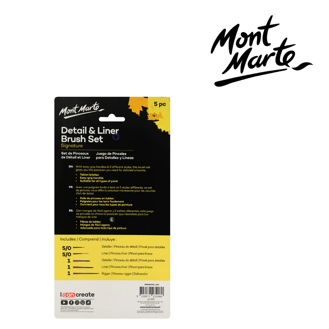 MM Detail & Liner Brush Set 5pc - Image 2