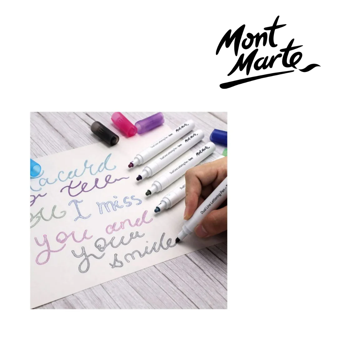 MM Dual Line Lettering Pens 2mm Tip 6pc - Image 4