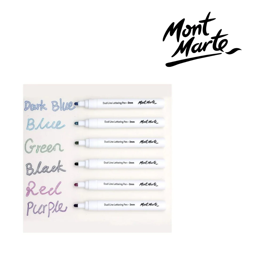 MM Dual Line Lettering Pens 2mm Tip 6pc - Image 5