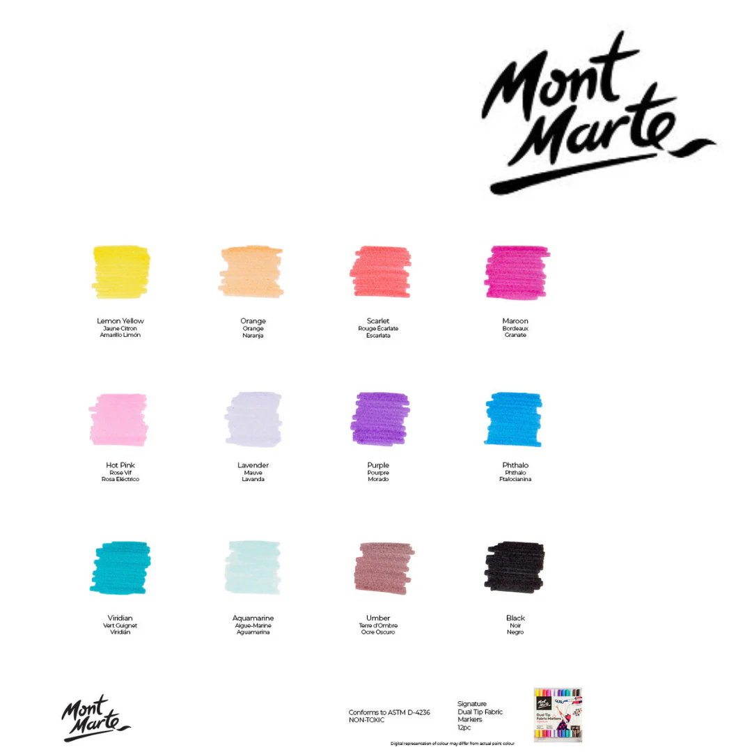 MM Dual Tip Fabric Markers 12pc - Image 10