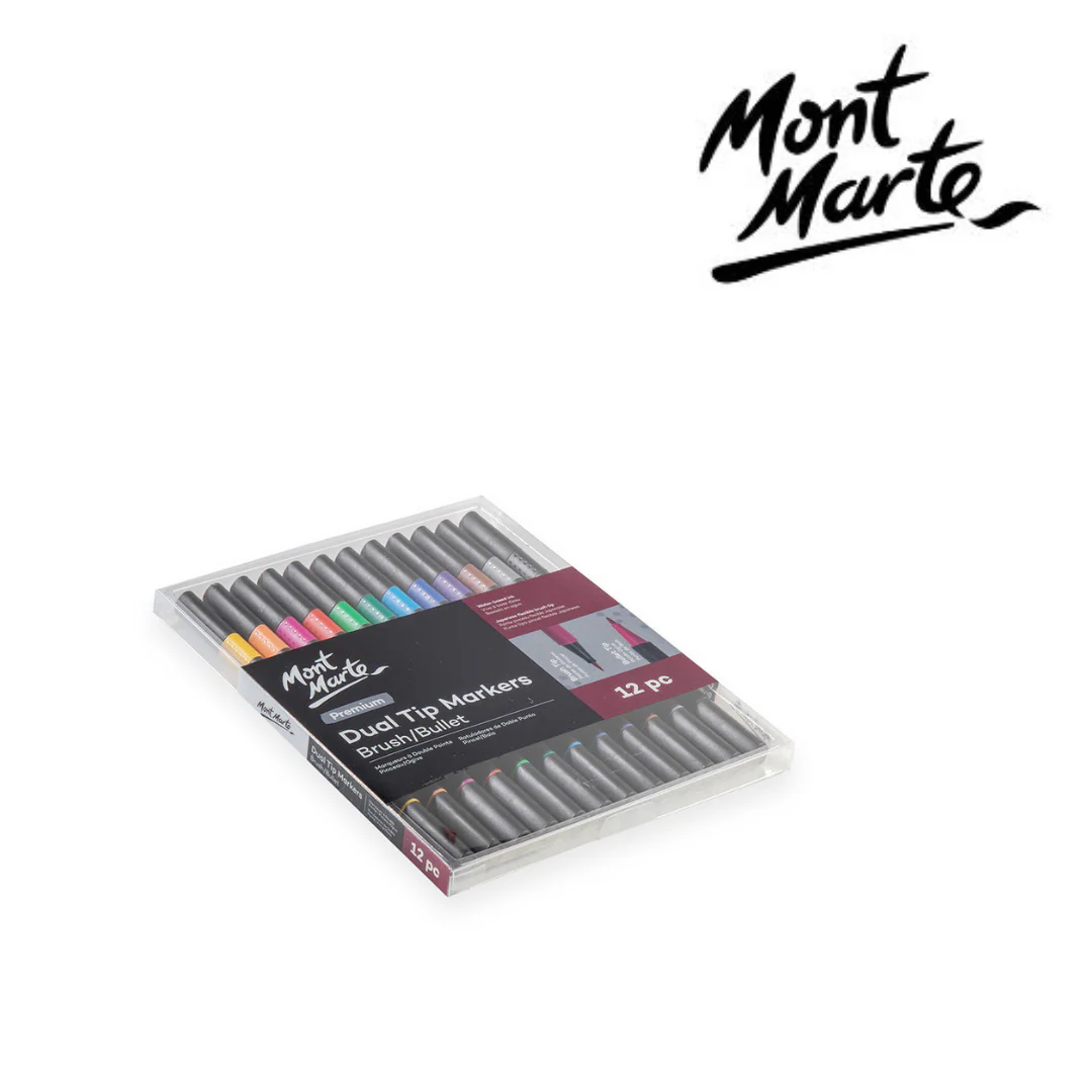MM Dual Tip Markers Brush Bullet 12pc - Image 3