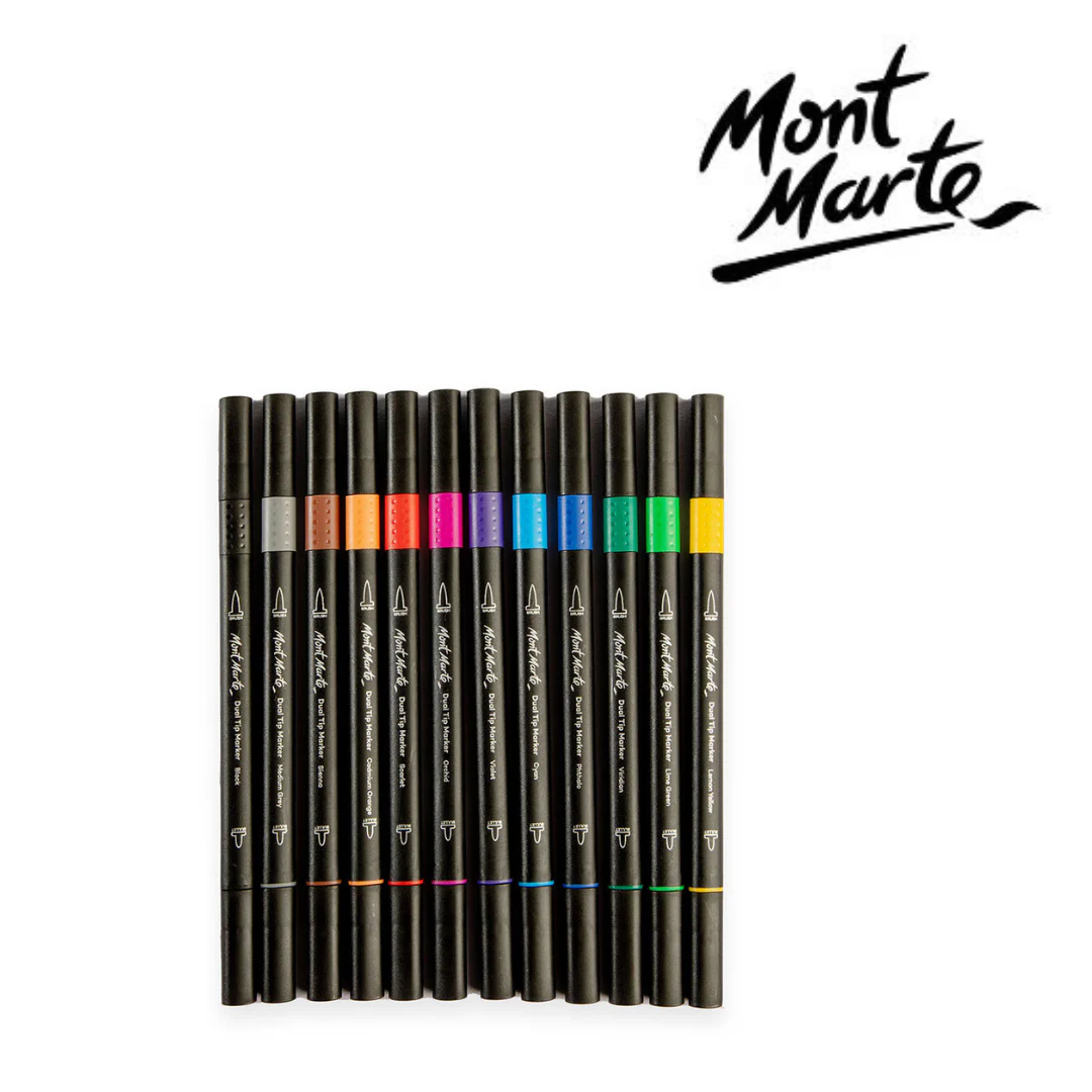 MM Dual Tip Markers Brush Bullet 12pc - Image 4