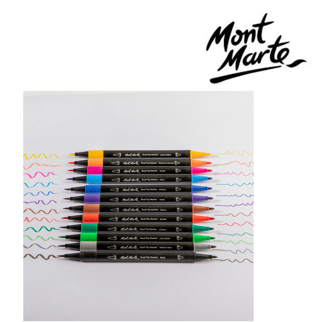 MM Dual Tip Markers Brush Bullet 12pc - Image 5