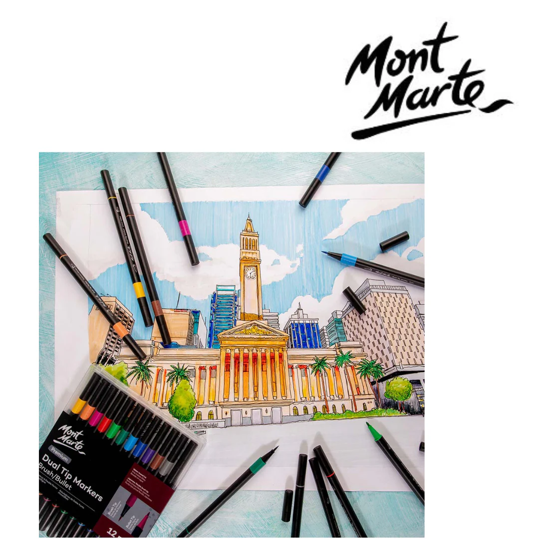 MM Dual Tip Markers Brush Bullet 12pc - Image 7