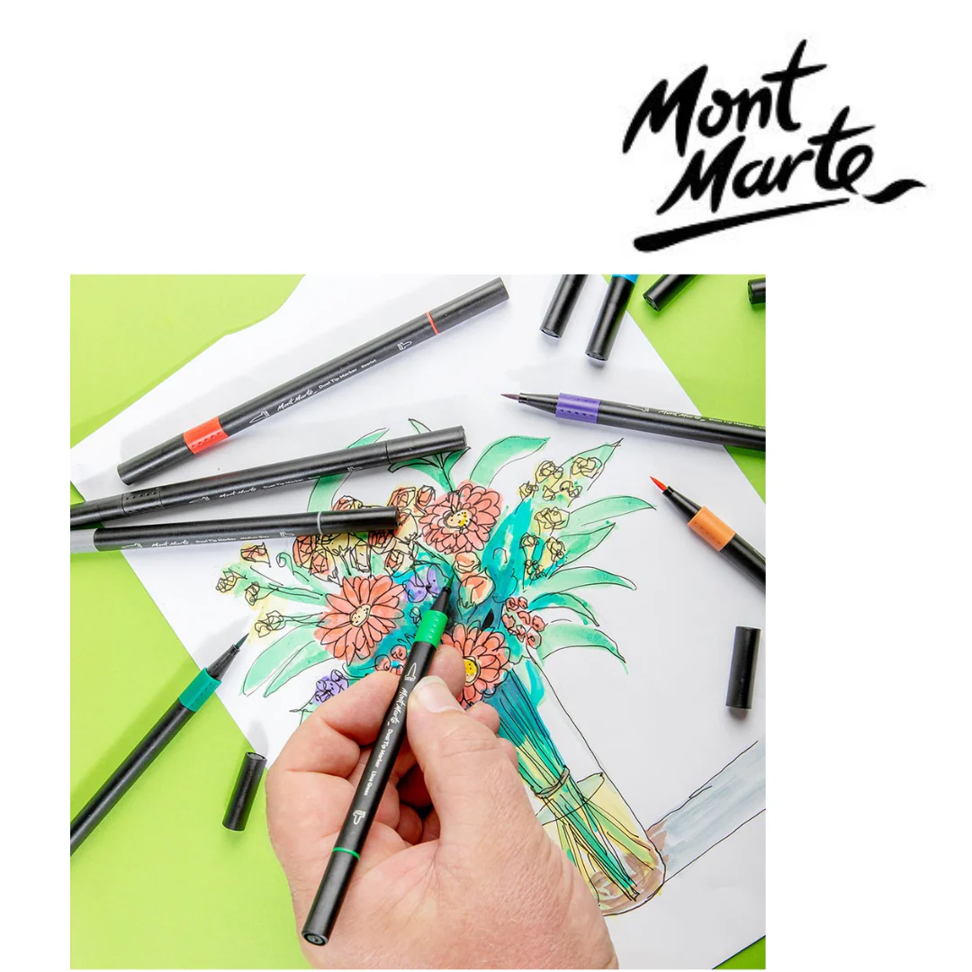 MM Dual Tip Markers Brush Bullet 12pc - Image 8