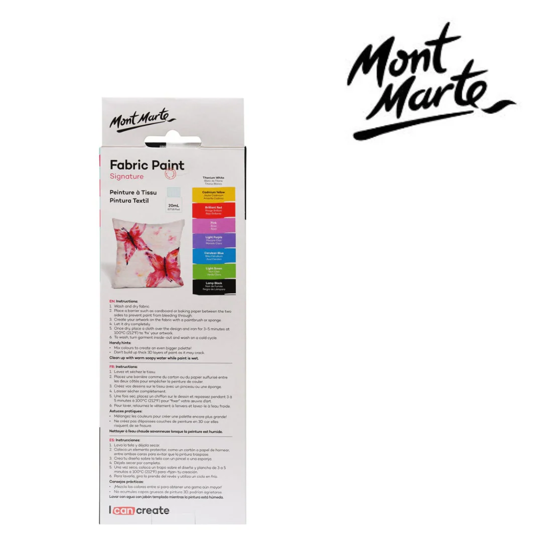 MM Fabric Paint Set 8pc x 20ml - Image 2