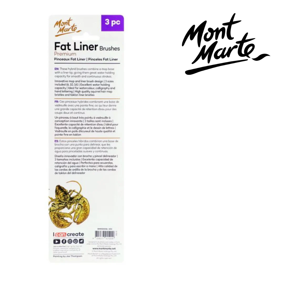 MM Fat Liner Brush Set Taklon/Squirrel 16/10/6 - Image 2