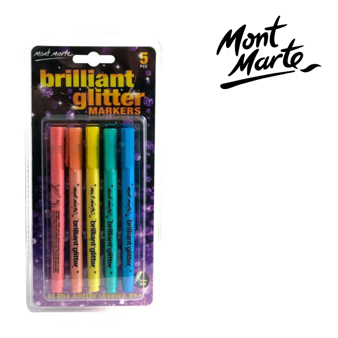 MM Glitter Markers 5pc