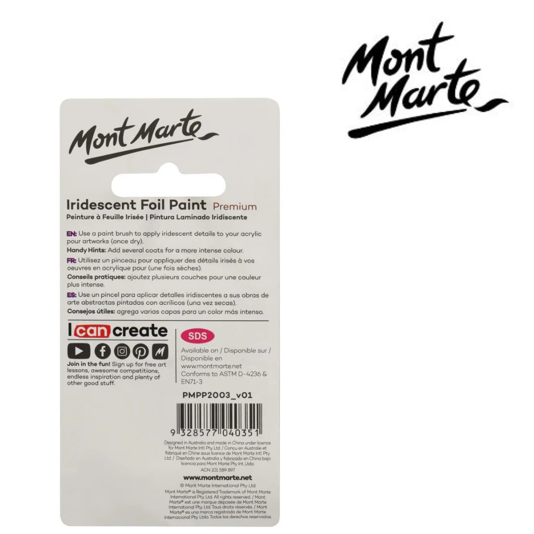 Mont Marte Iridescent Foil Paint 20ml - Image 2