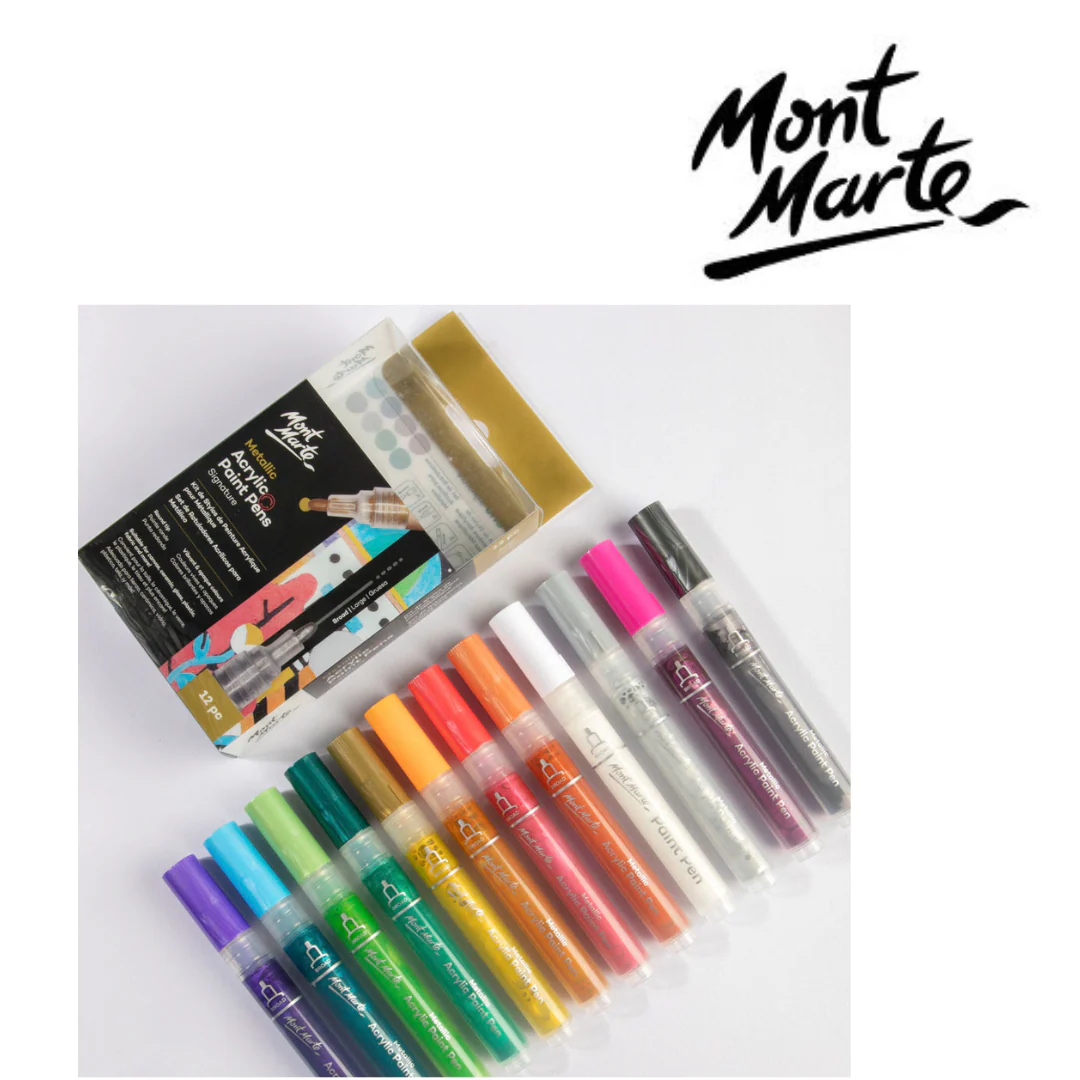 MM Metallic Acrylic Paint Pens Broad Tip 12pc - Image 4