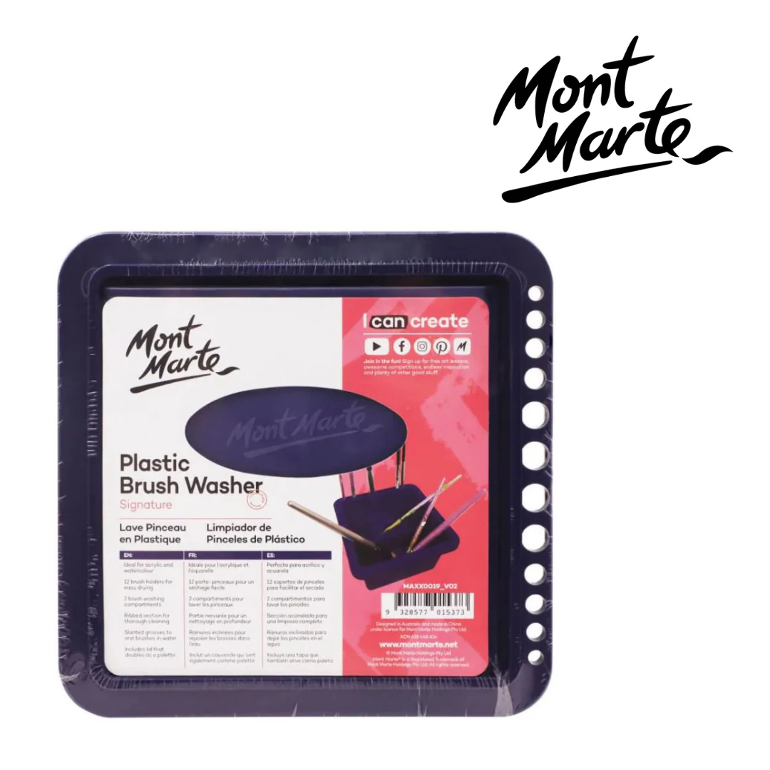 MM Plastic Brush Washer Twin Compartment Square