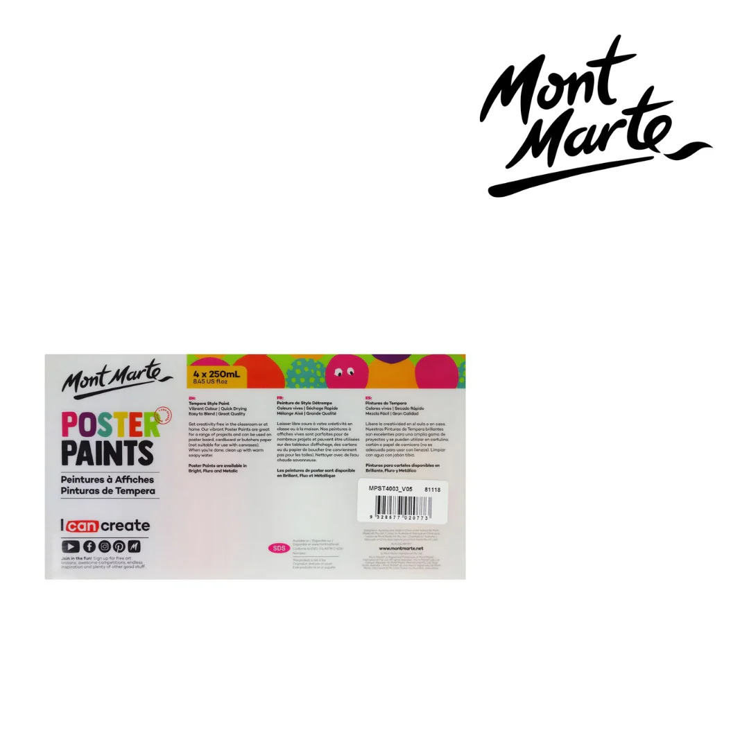 MM Poster Paint 4pc x 250ml Metallic - Image 2