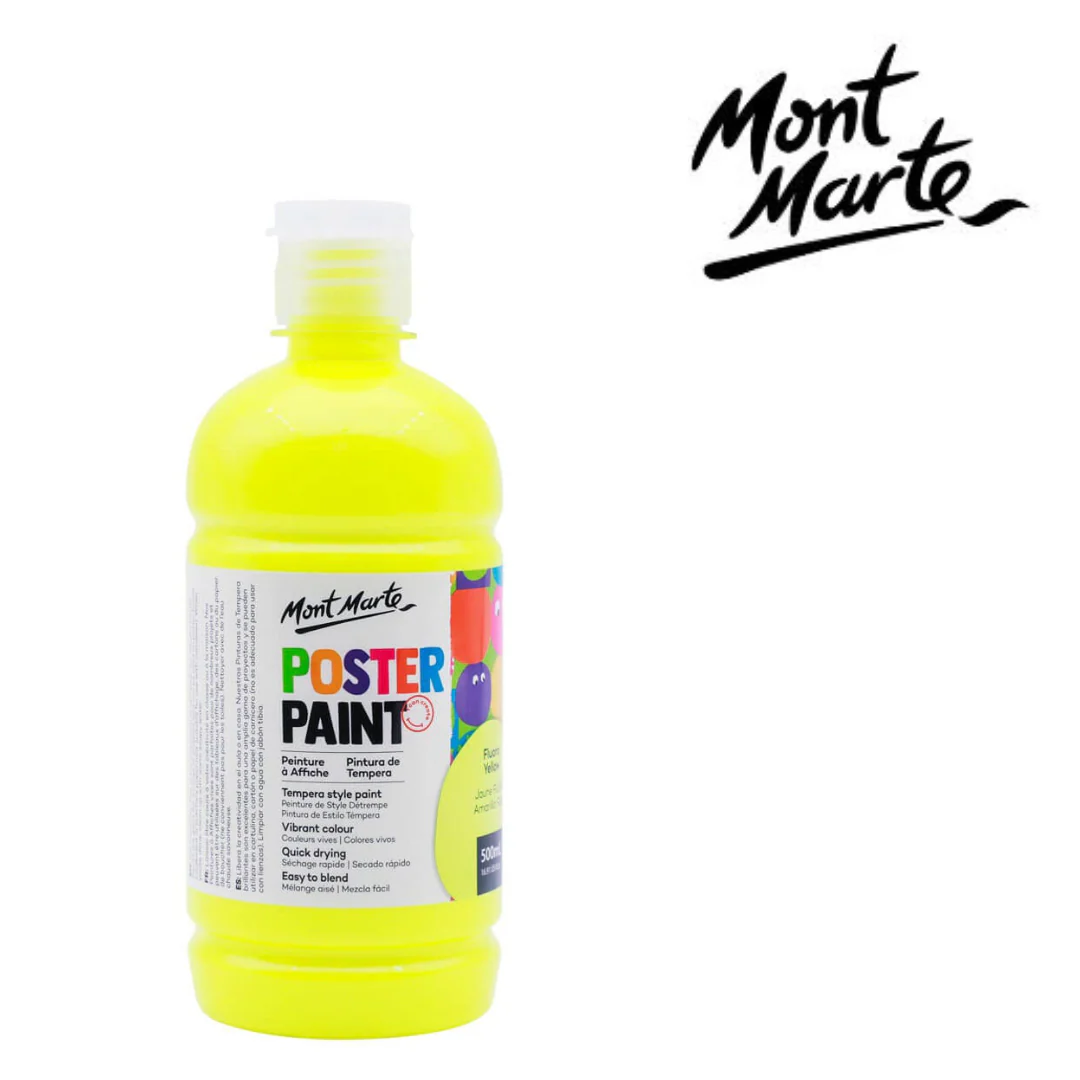 MM Poster Paint 500ml Fluoro Yellow