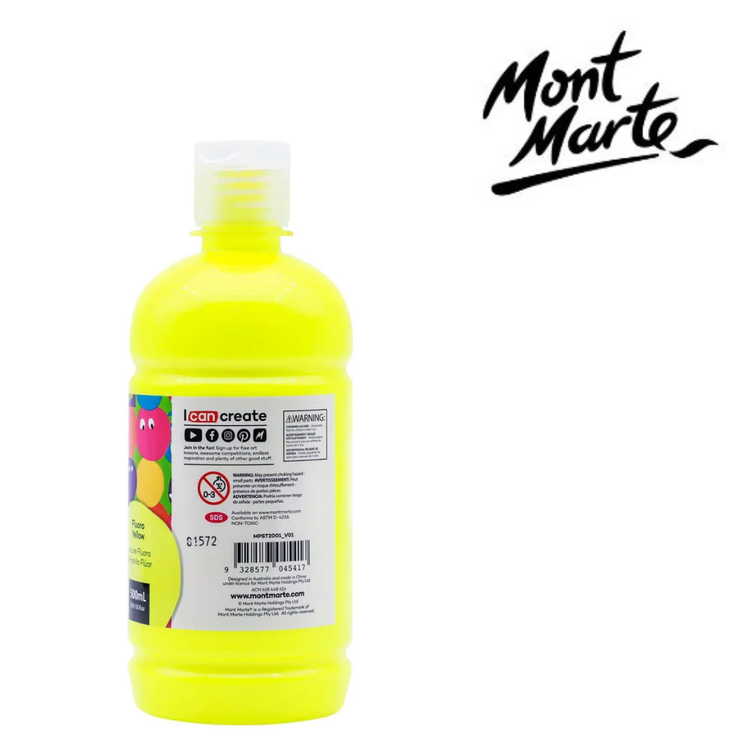 MM Poster Paint 500ml Fluoro Yellow - Image 2