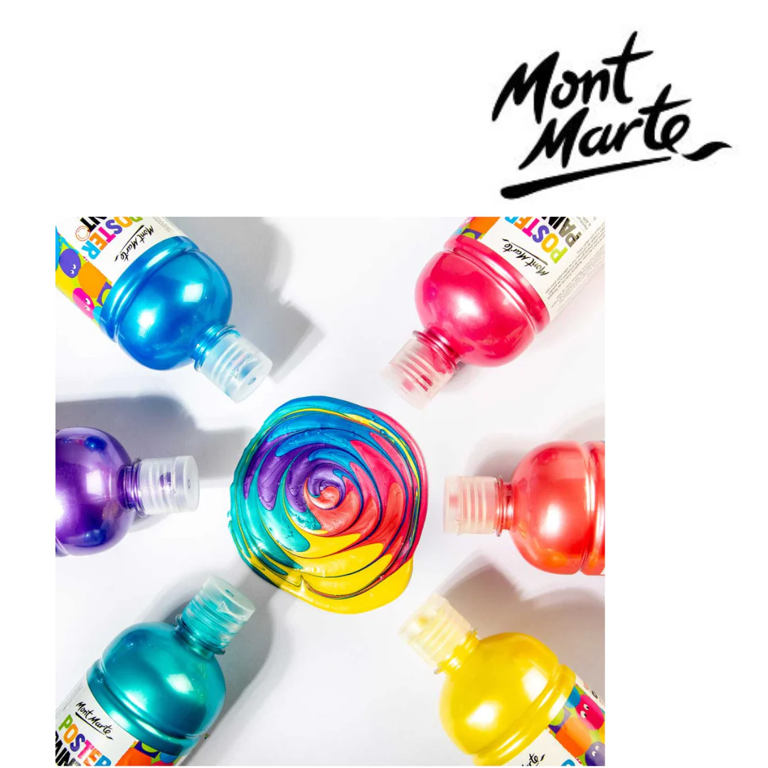 MM Poster Paint 500ml Metallic Bright Blue - Image 4