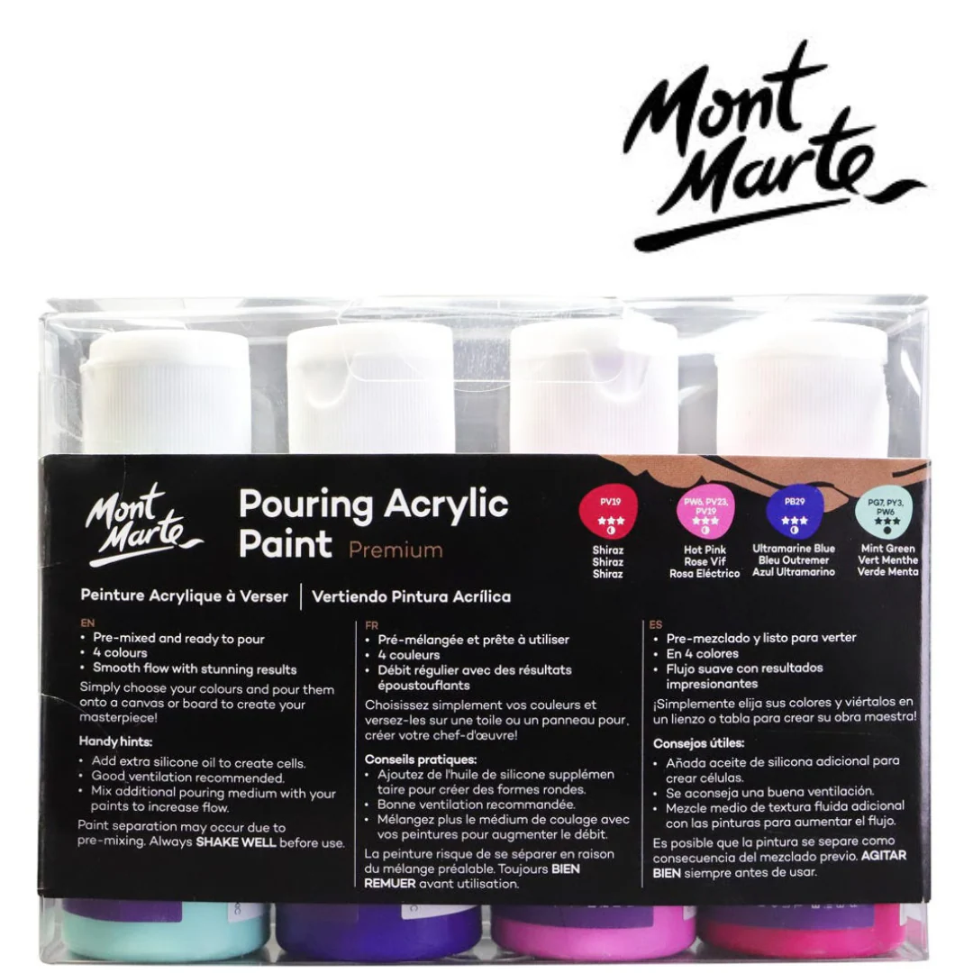 MM Pouring Acrylic 4pc x 60ml - Aurora - Image 2