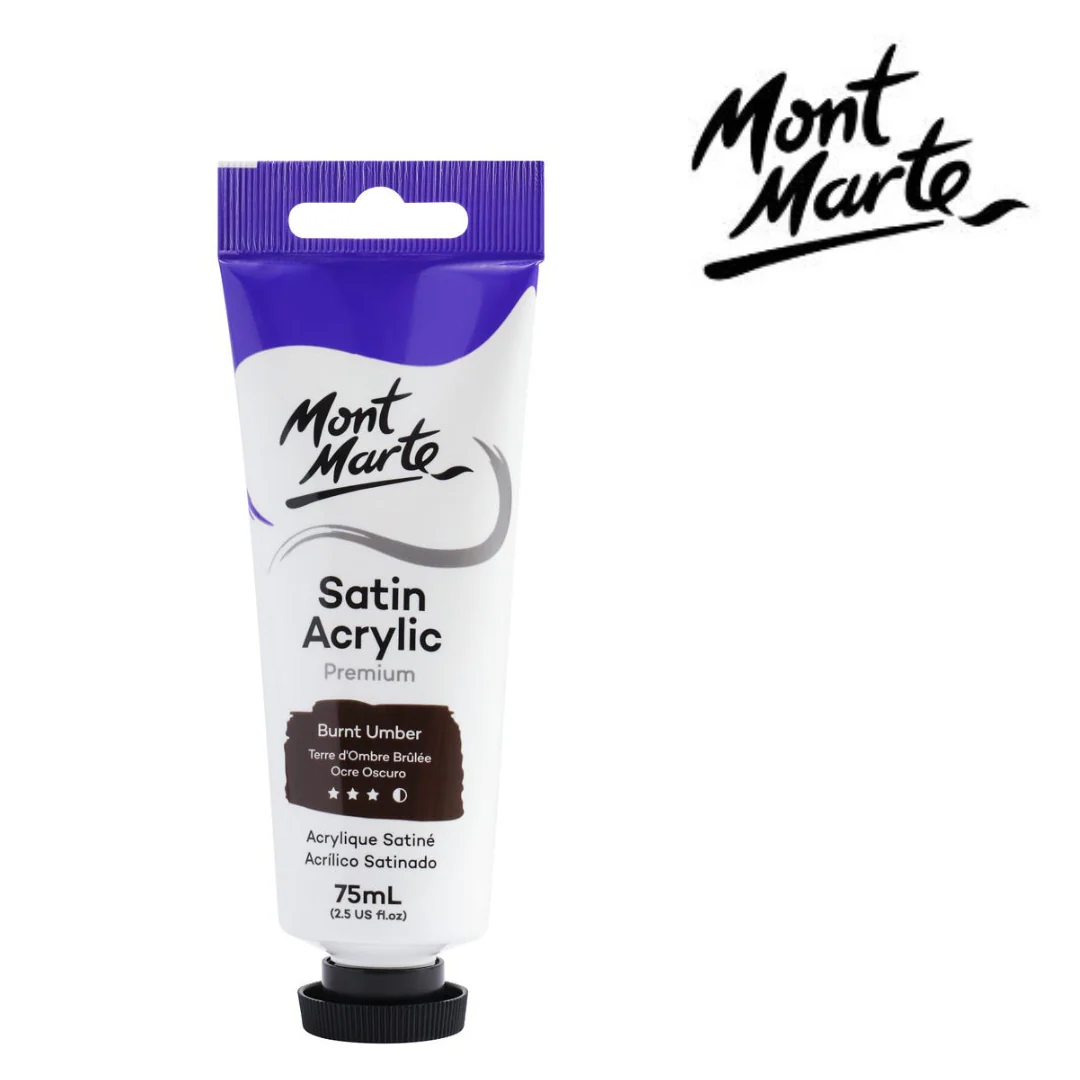 MM Satin Acrylic 75ml Burnt Umber