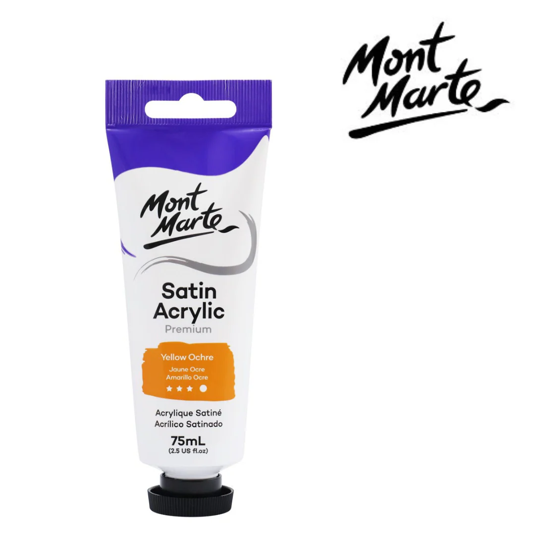 MM Satin Acrylic 75ml Yellow Ochre