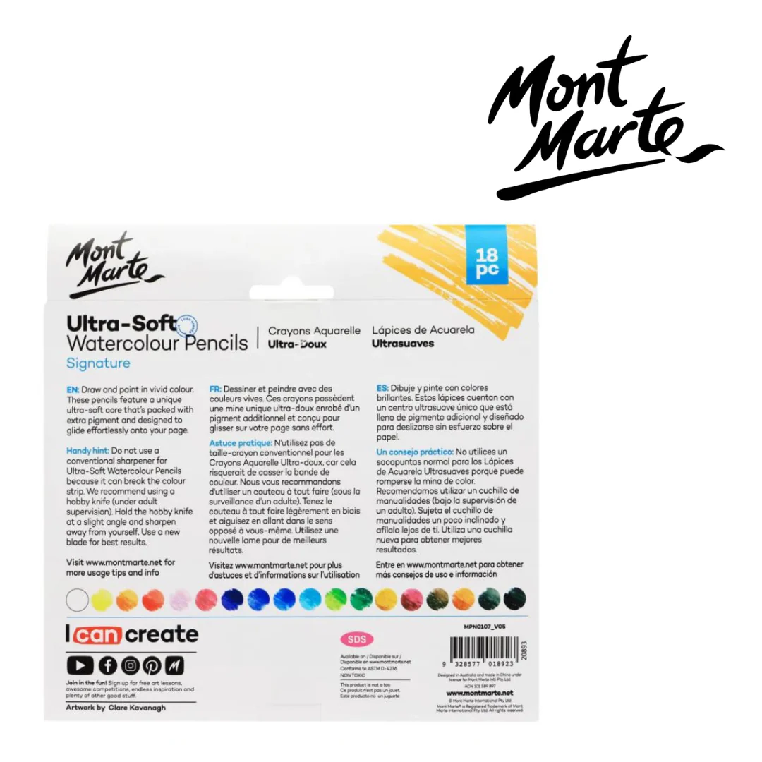 MM Ultra-Soft Watercolour Pencils 18pc - Image 2