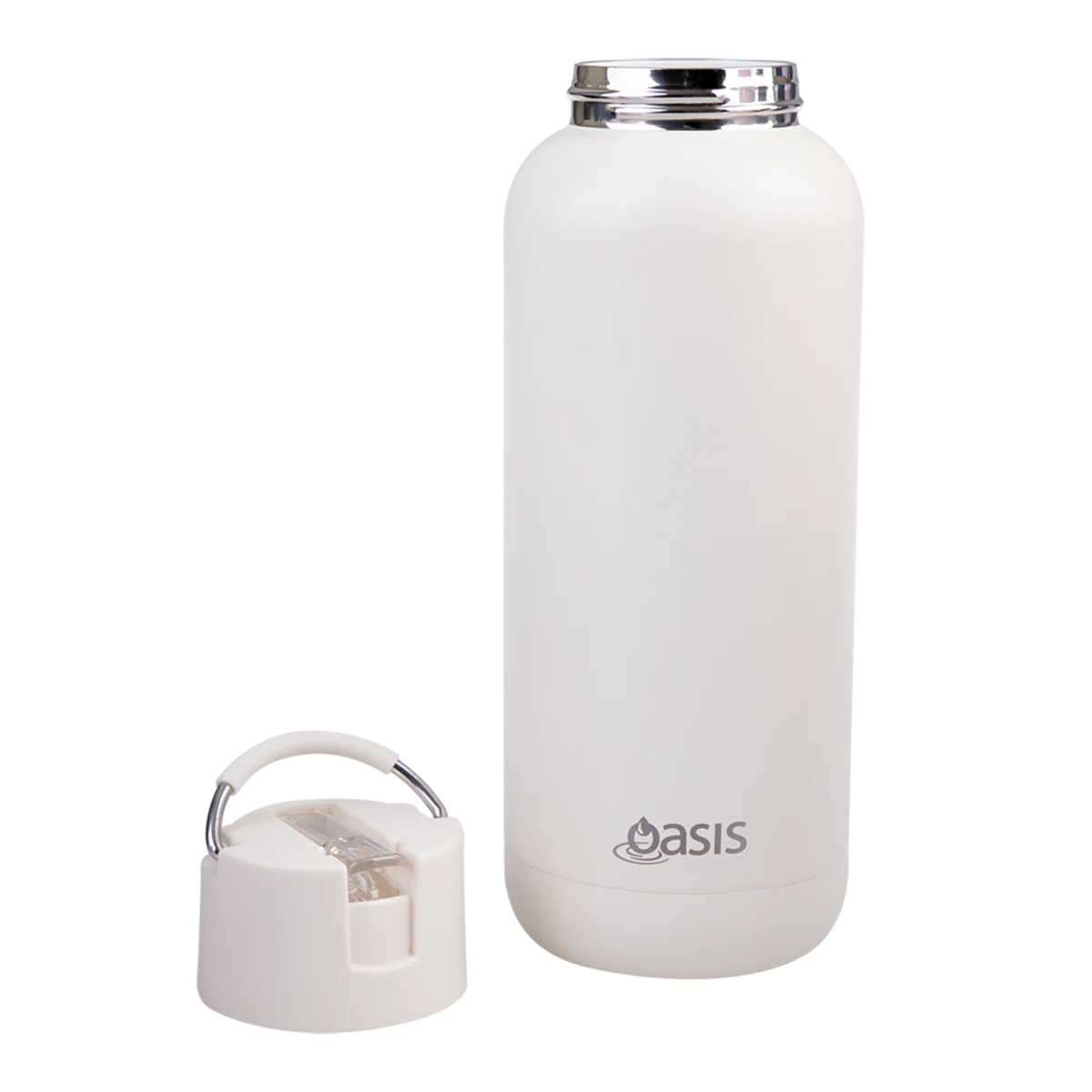 Oasis Moda Ceramic Lined Stainless Steel Triple Wall Insulated Drink Bottle with straw 1 Litre Alabaster - Image 10
