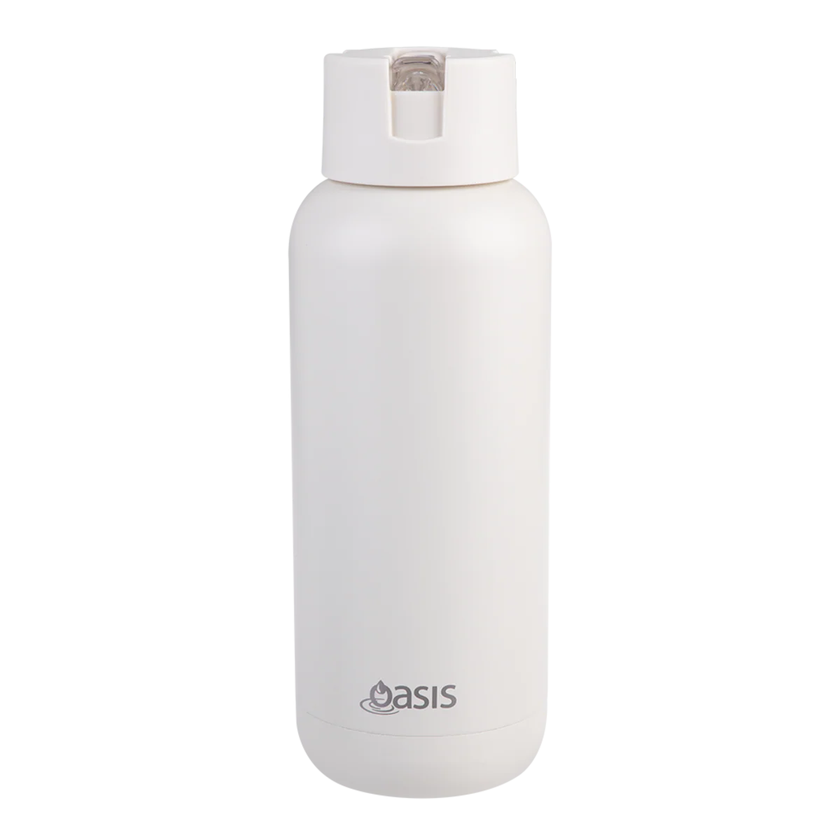 Oasis Moda Ceramic Lined Stainless Steel Triple Wall Insulated Drink Bottle with straw 1 Litre Alabaster - Image 2