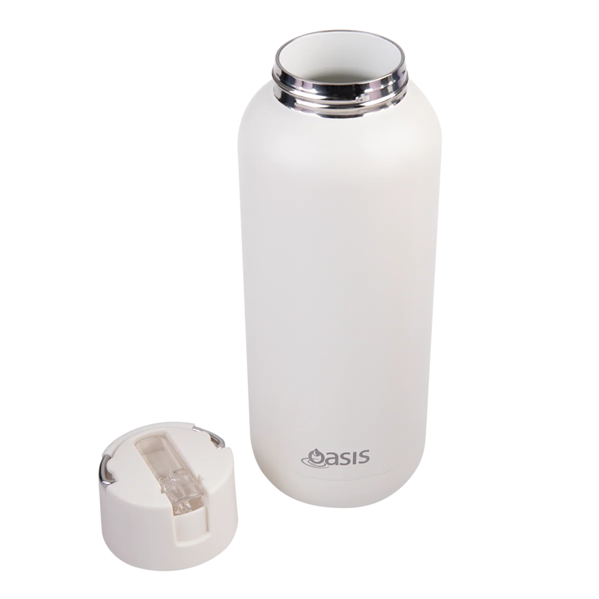 Oasis Moda Ceramic Lined Stainless Steel Triple Wall Insulated Drink Bottle with straw 1 Litre Alabaster - Image 9