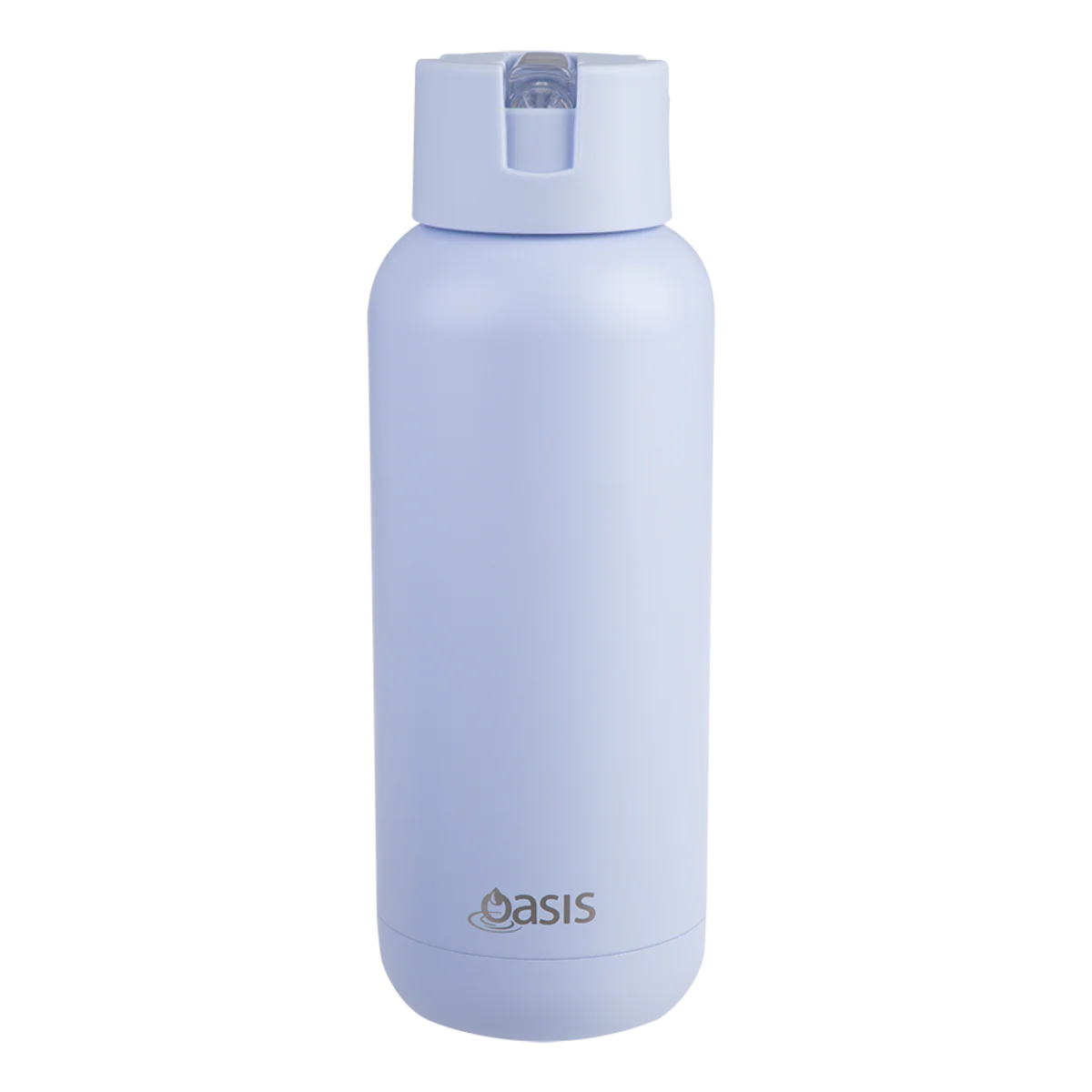 Oasis Moda Ceramic Lined Stainless Steel Triple Wall Insulated Drink Bottle with straw 1 Litre Periwinkle - Image 2