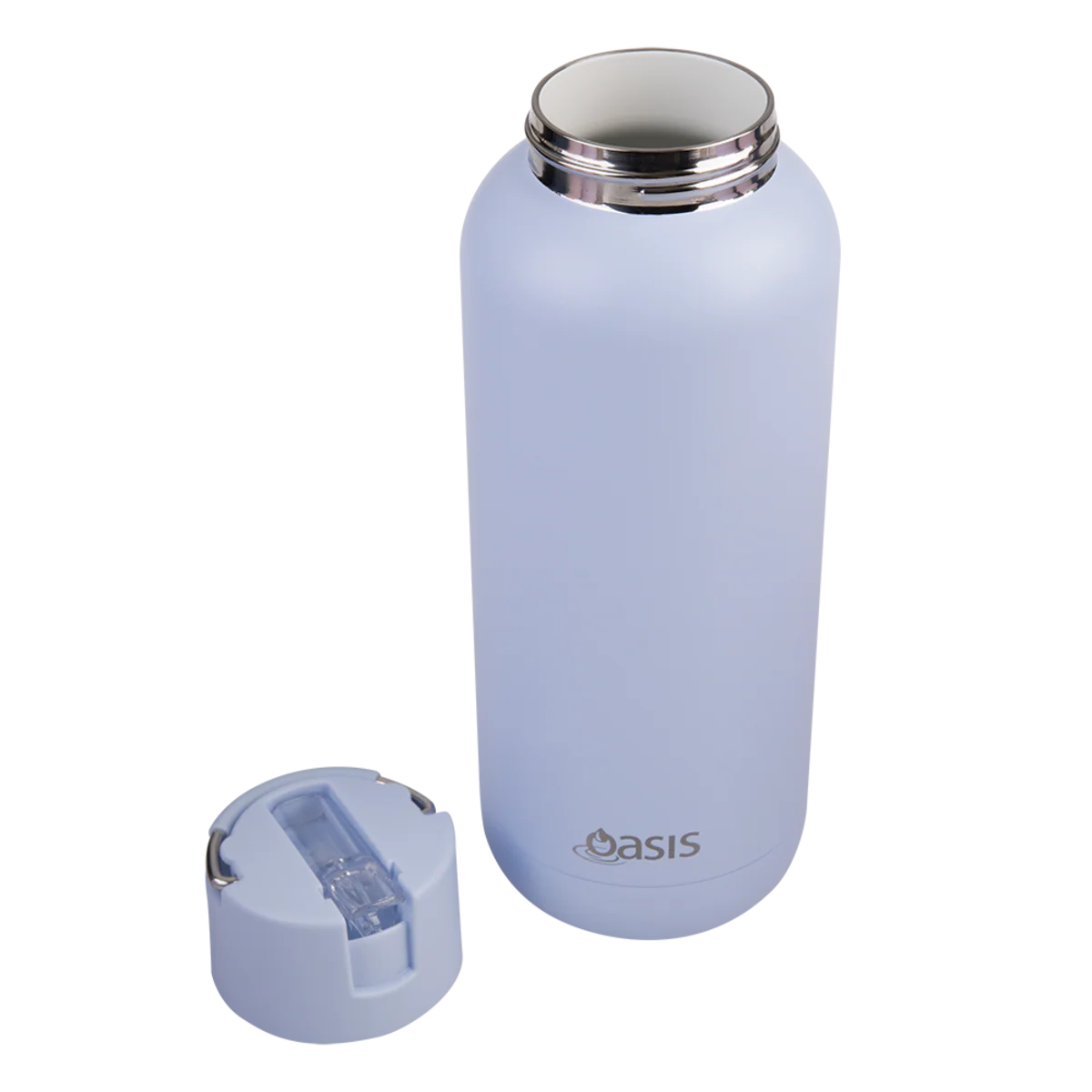 Oasis Moda Ceramic Lined Stainless Steel Triple Wall Insulated Drink Bottle with straw 1 Litre Periwinkle - Image 9