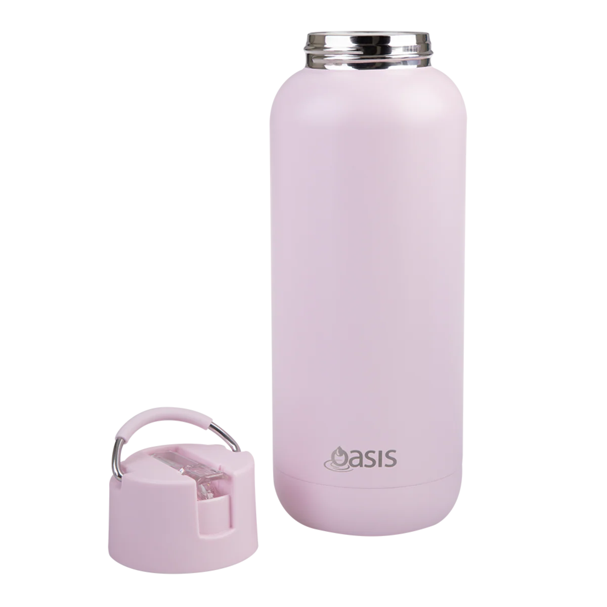 Oasis Moda Ceramic Lined Stainless Steel Triple Wall Insulated Drink Bottle with straw 1 Litre Pink Lemonade - Image 10