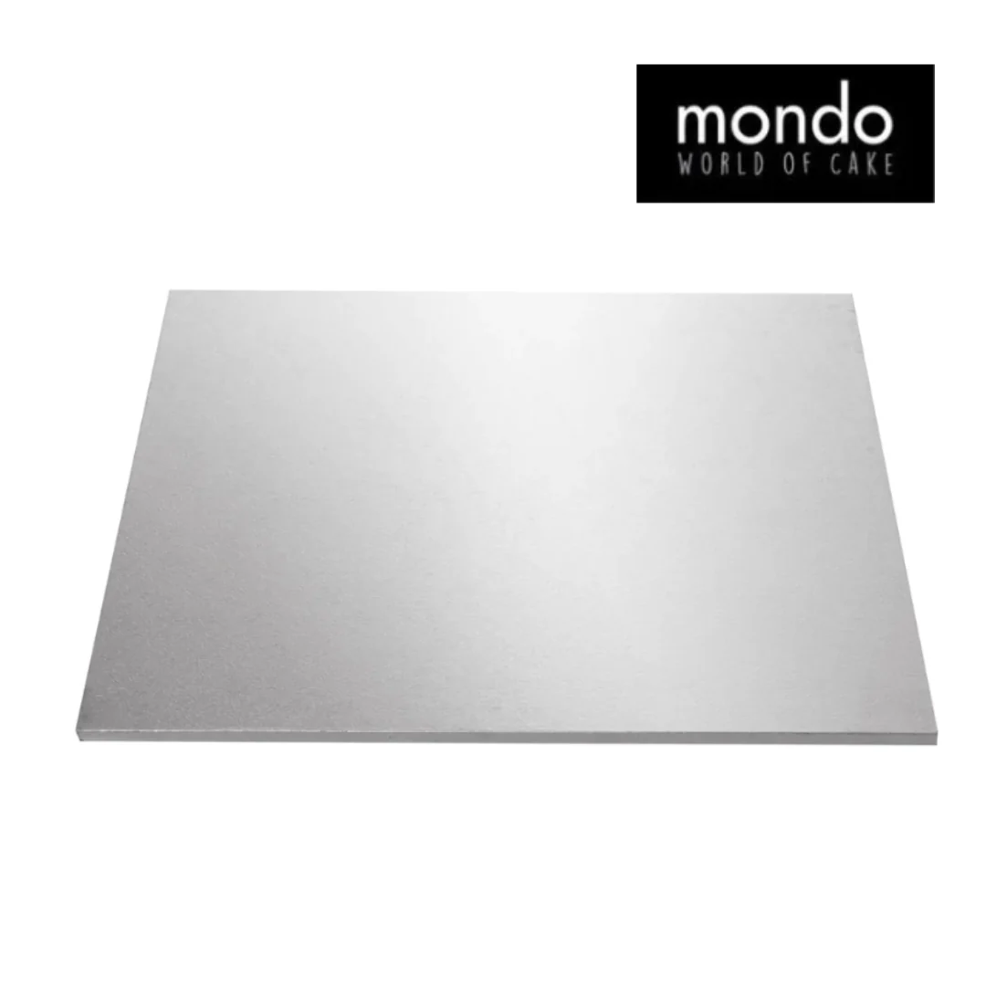 MONDO Cake Board Square - Silver Foil 6in 1pc 15cm
