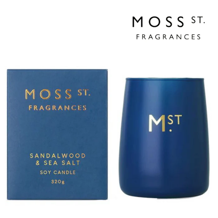 Moss St Sandalwood & Sea Salt - Large Soy Candle 370g