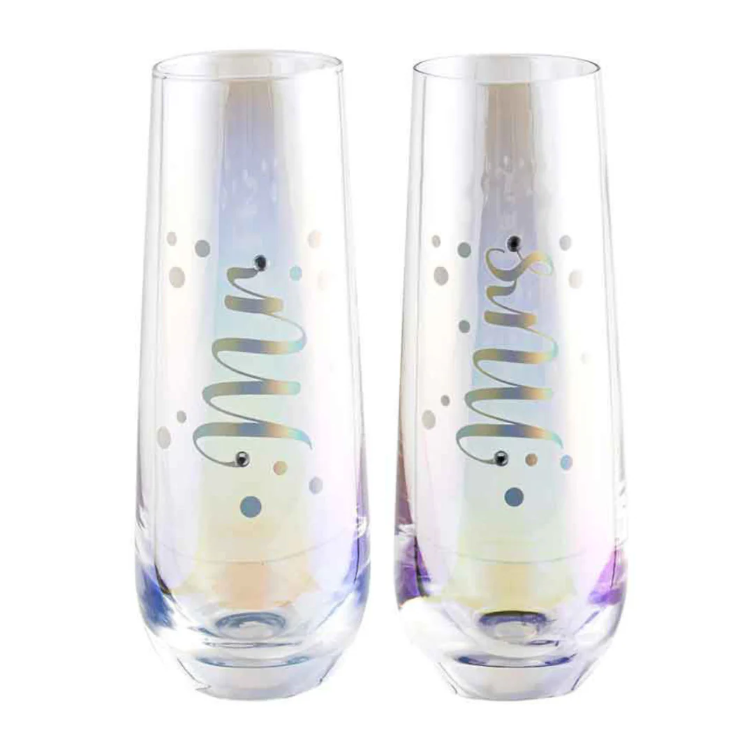 Mr / Mrs Stemless Champagne Set of 2 280ml