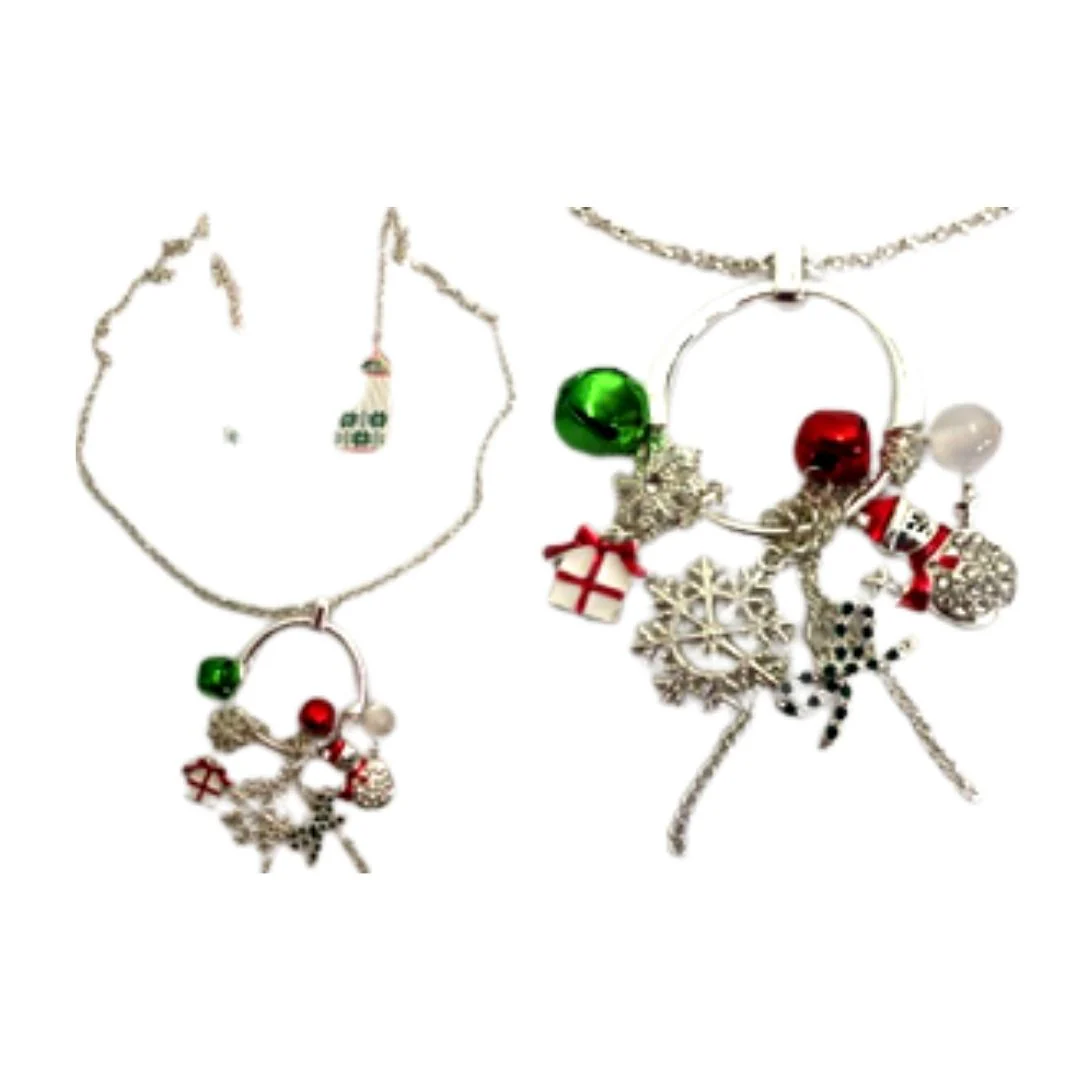 Multi Jewel And Charm Long Nec