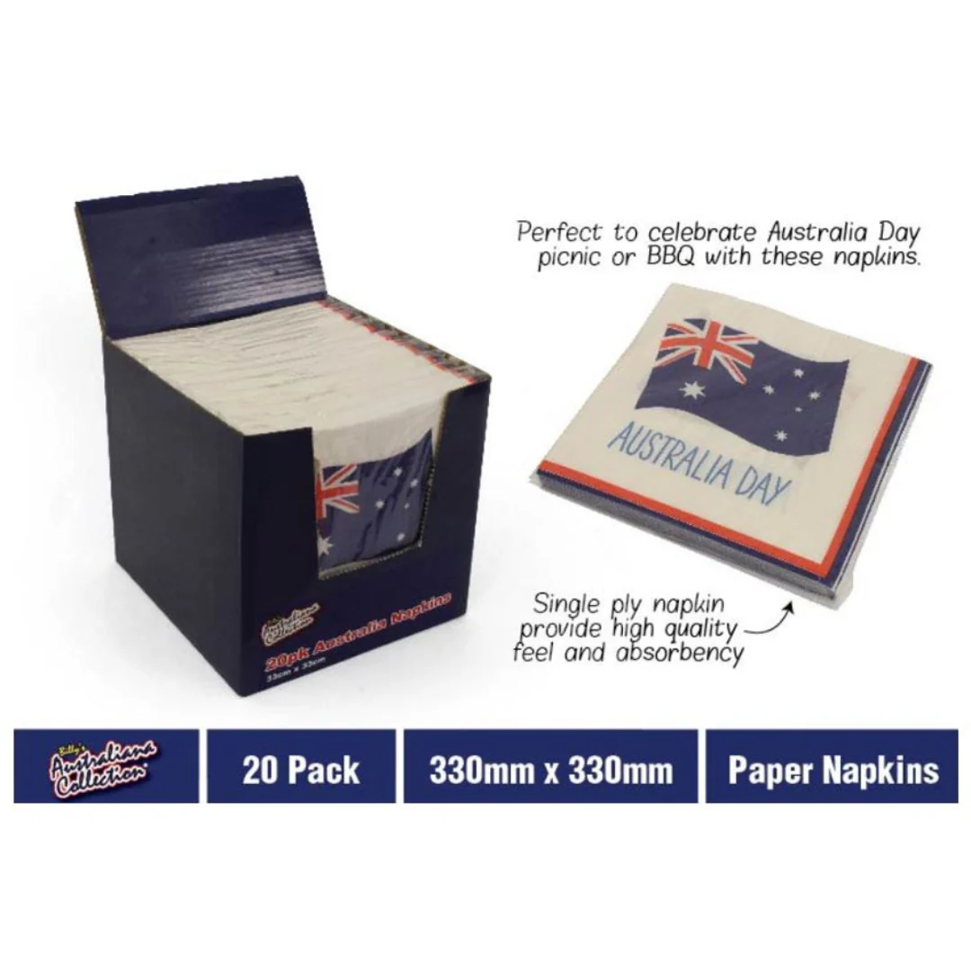 Napkins Enviro Australiana Design 20pk 33x33cm 2ply