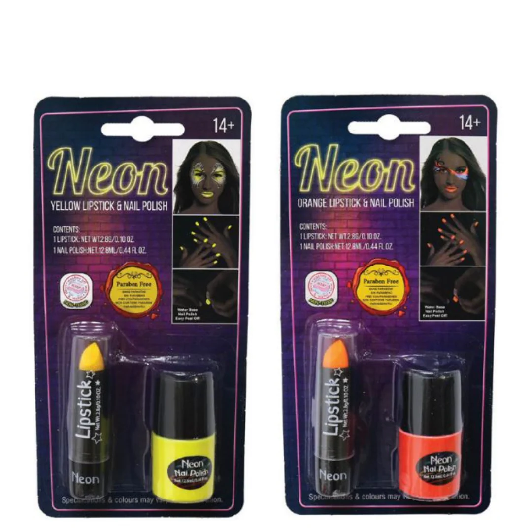Neon Lipstick and Nail Polish 2 Asstd