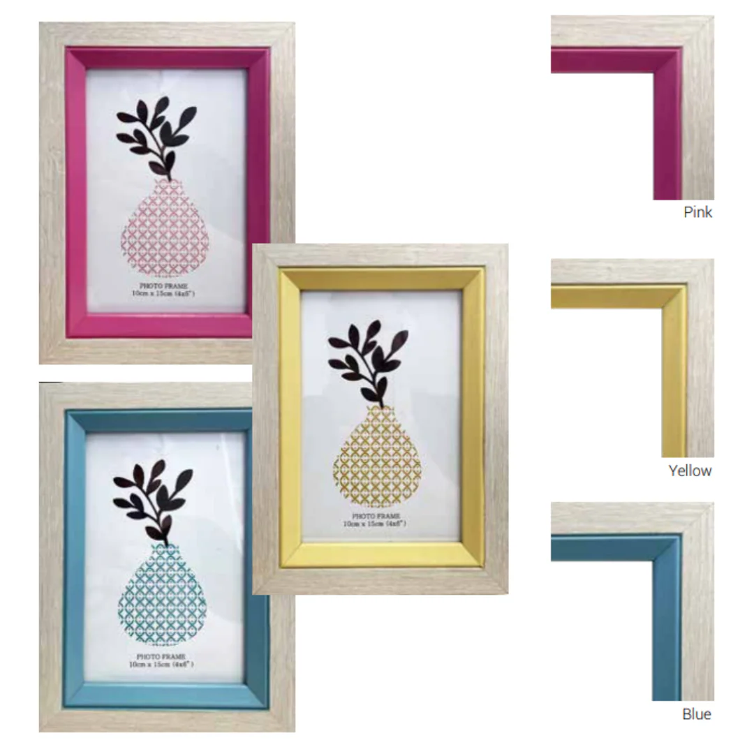 Non Matted Photo Frame with Pastel Detailing 10x15cm (4x6in)