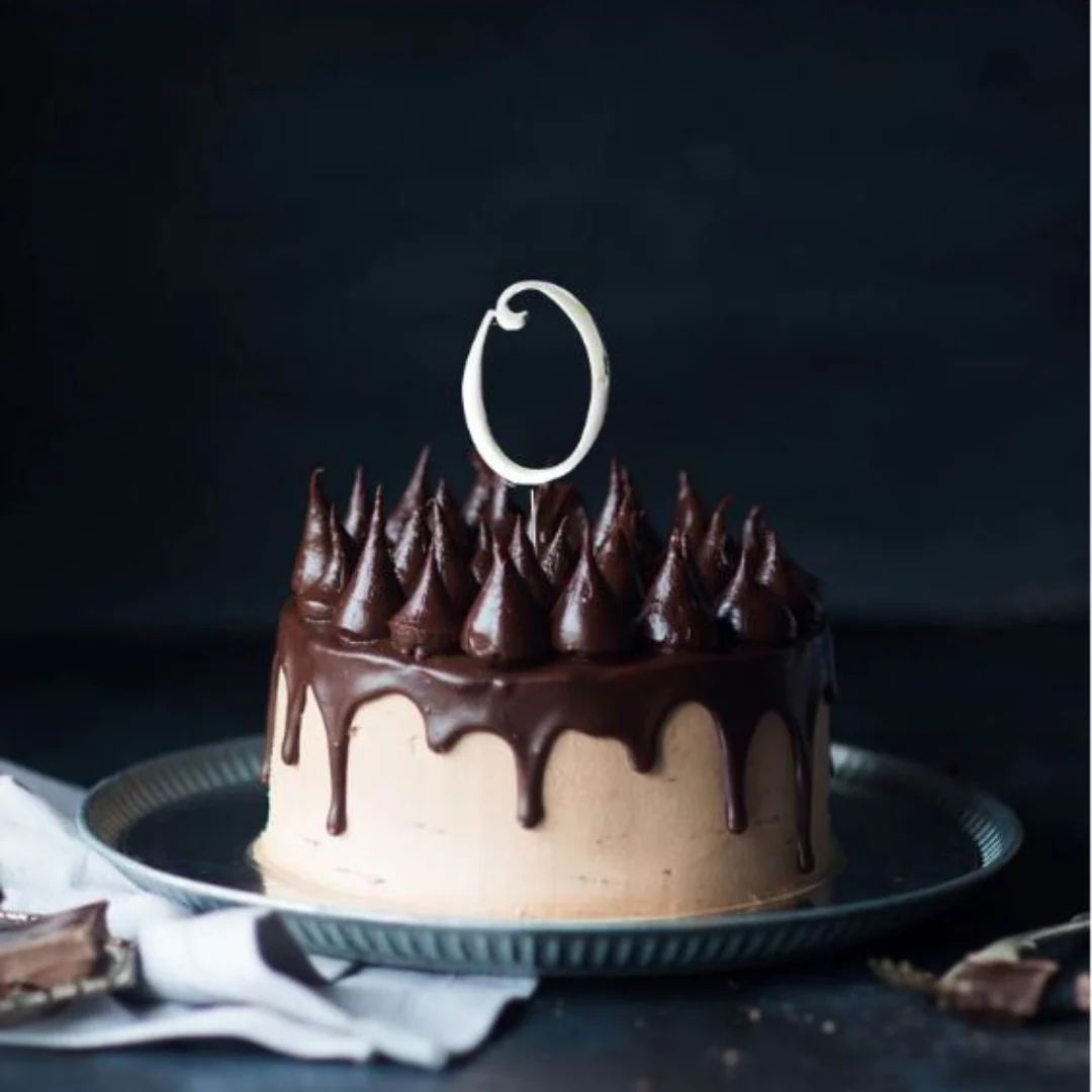 Silver Cake Topper (7Cm) - Number 0