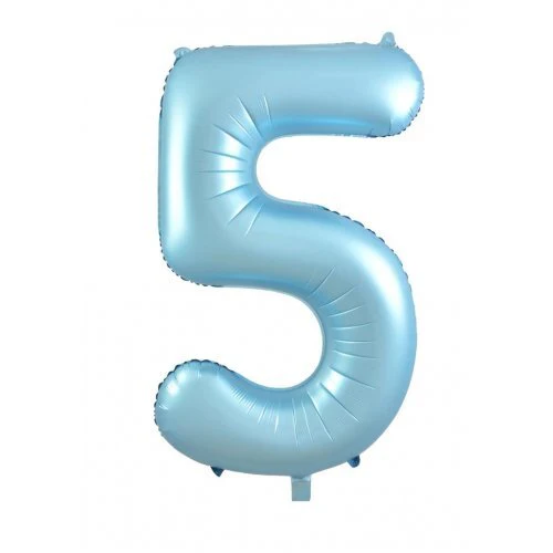 Foil Balloon #5 Pastel Blue 86cm Mat Decrotex