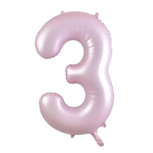 Foil Balloon #3 Pastel Pink 86cm Mat Decrotex
